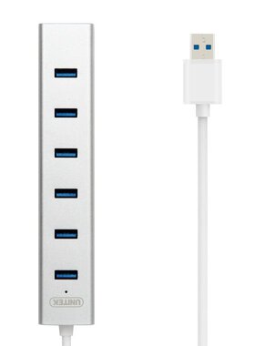 极速。优越者(UNITEK)Y-3090ASL USB3.0高速扩展7口HUB多接口集