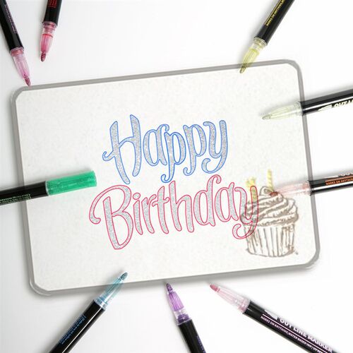 极速12 Color Double Line Outline Art Pen Marker Pen DIY Graf