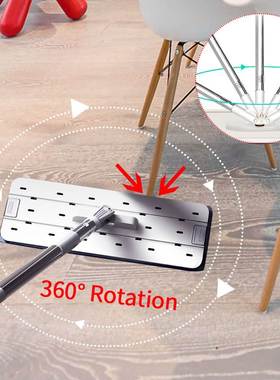 Flat Squeeze Mop and Bucket Hand Free Wringing Mop  Kitchen