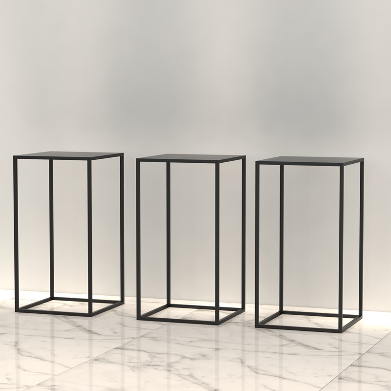 新疆包邮铁艺服装架服装店货架落地中岛简约茶几高低流水台橱窗模