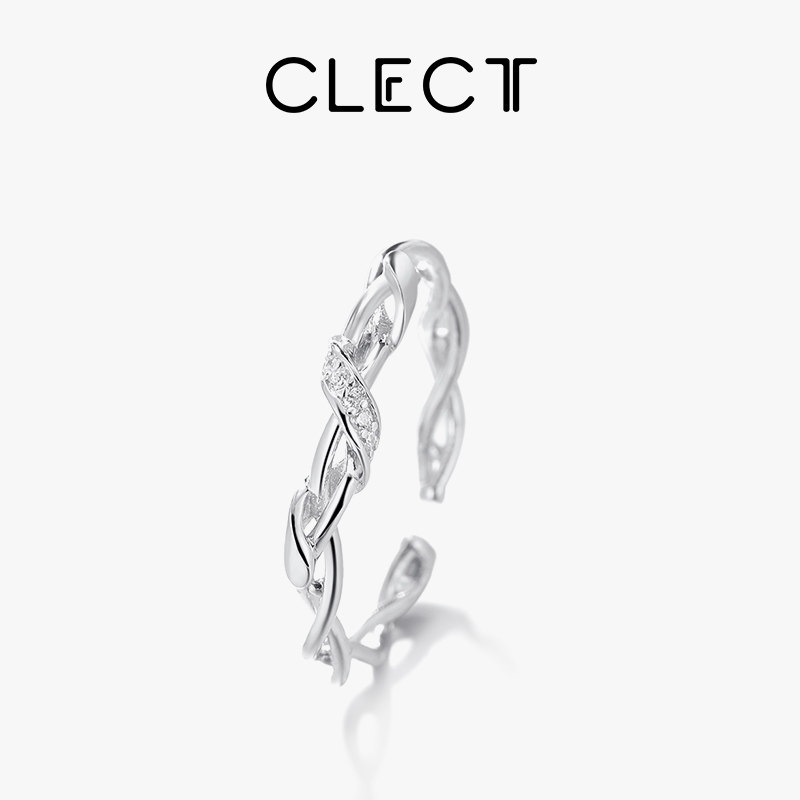 clect珂里【偏爱系列】织爱情侣对戒莫比乌斯环戒指女男小众设计