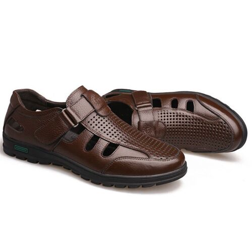 好货Fashion New Hollow Out Men Genuine Leather Sandals Man O