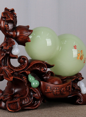 极速玉石葫芦摆件客厅酒柜家庭玄关装饰工艺品招财摆设乔迁新居礼