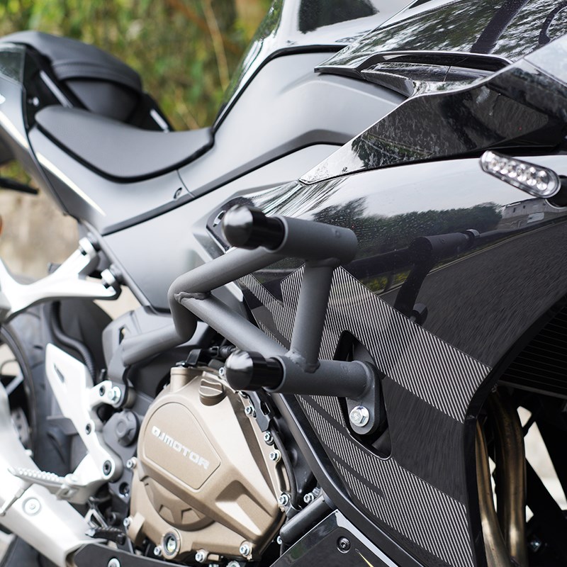 钱江摩托车qj赛450改装件竞技护杠保险杠弹簧防护杠碳钢配件大全