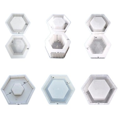 空心六角水泥铺地地砖模具六边形塑料混凝土六棱块预制块路面磨具