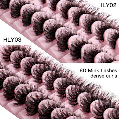 好货10 Pairs Eyelashes Lashes Natural Wispy Fluffy Fake Eyel