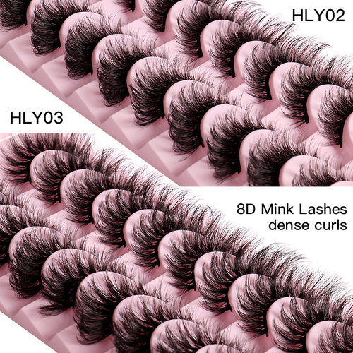 好货10 Pairs Eyelashes Lashes Natural Wispy Fluffy Fake Eyel