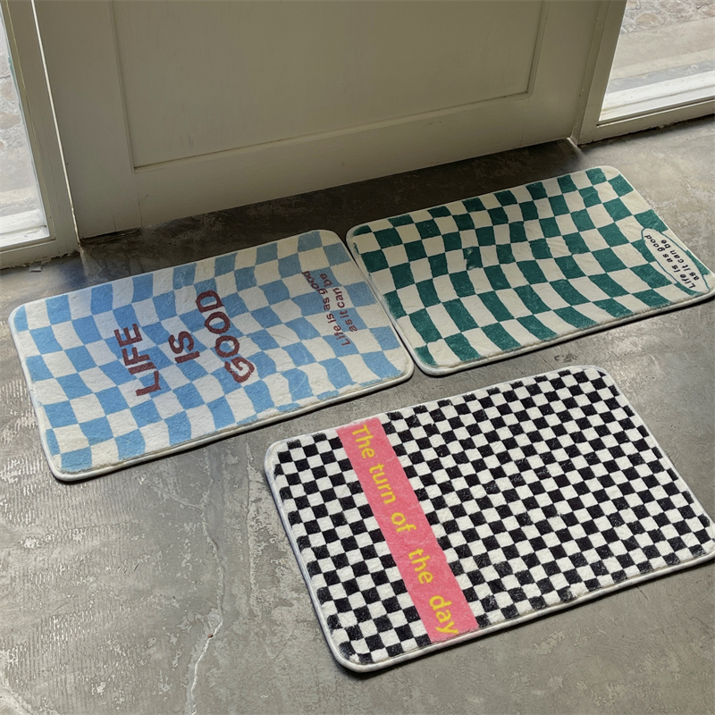 ins style simple black and whitle l Green Gridz chessboard