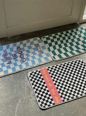 ins style simple black and whitle l Green Gridz chessboard