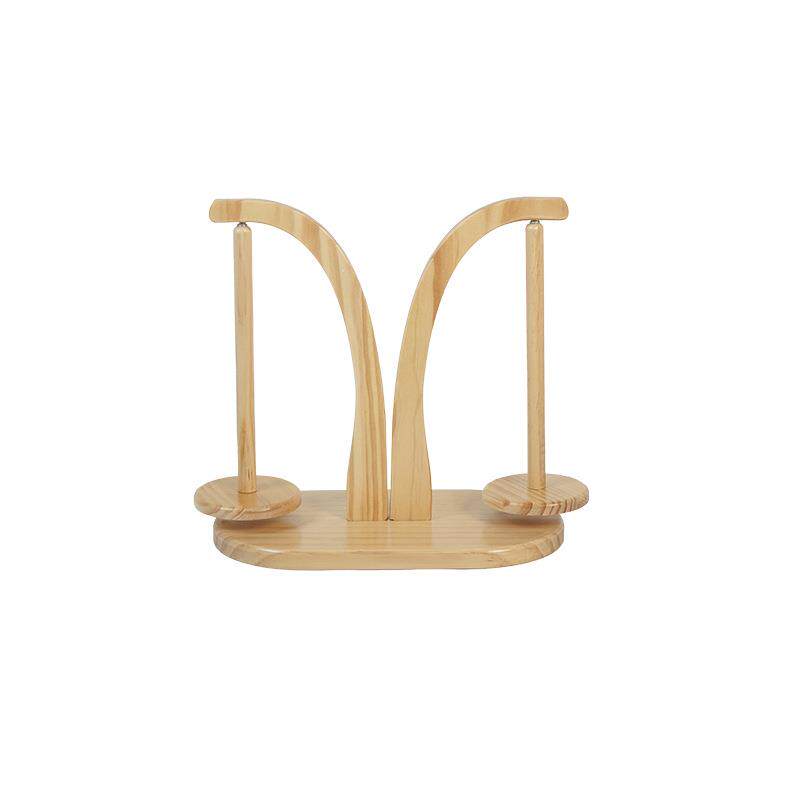 木制双轴毛线轴架创意纱线支架实木置物架磁吸式可旋转毛线架
