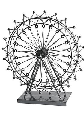 轻奢铁艺金属工艺品摩天轮模型摆件家居酒柜玄关书房装饰摆件