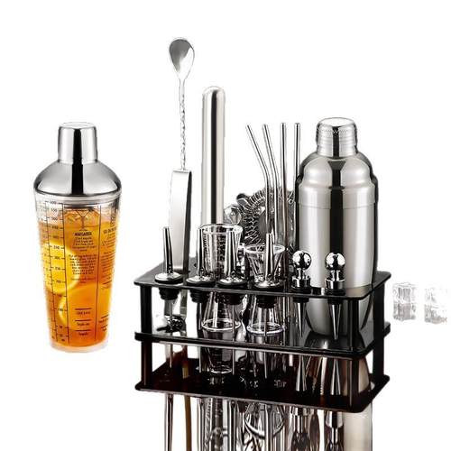 整件04不锈钢雪克杯1000ml工具防漏调酒器带刻度调酒杯厂家直销