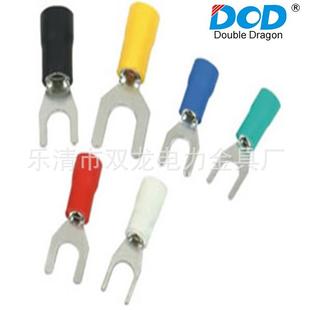 U铜线耳端头 叉型预绝缘冷压接线端子叉形Y SV1.5 4黄铜大型欧式