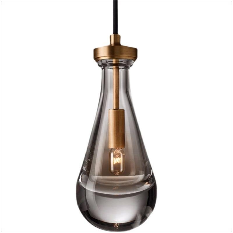 现代简约创水滴单头吊灯轻奢室楼梯灯吧卧台书房床头意餐厅水晶灯