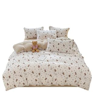 南通叠石桥家纺四件套水洗棉被套单件床单宿舍三件套床上用品