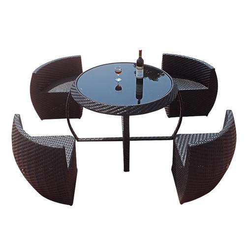 户外藤桌椅庭院民宿露台防水防晒藤编圆形创意收纳茶桌家具南瓜