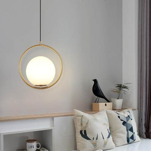 北欧风格餐厅吊灯单头卧室床头灯具吧台创意个性简约现代铁艺灯具