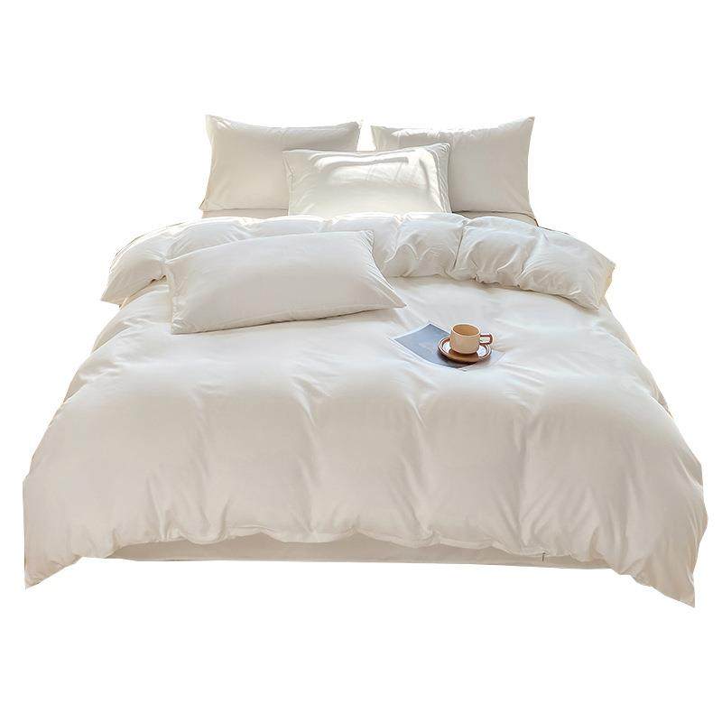 五星级酒店布草四件套宾馆民宿被子全套一整套纯白色酒店床上用品