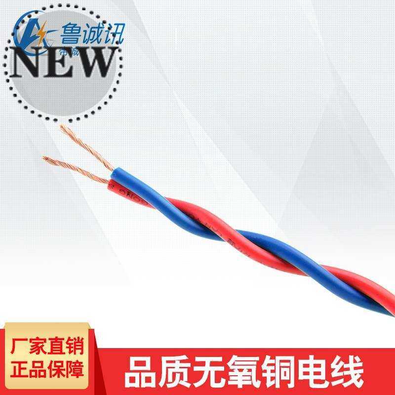 速发000功率国标纯铜电线2芯线铜线x花线双绞电线充电软线可带瓦