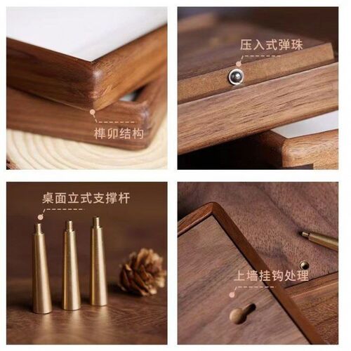 速发相质木册相册黑胡桃木榫卯相框实木相框摆台轻可寸寸寸奢挂墙