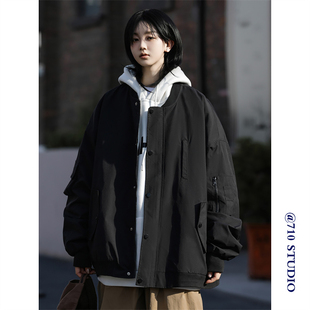 速发飞行员夹款2024春秋克美式街装工头独特外套潮流休闲重磅棒球