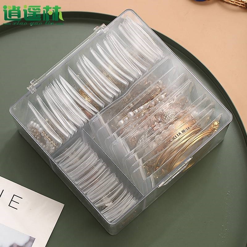 速发大氧化首饰盒耳环饰钉项链饰品收纳首耳耳饰防尘防容量透明收