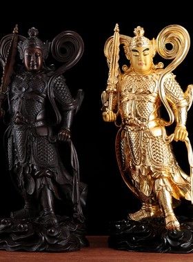 速发涛羽 韦陀佛像 纯铜贴金珈蓝护法佛像 家厅居客饰品韦驮供奉