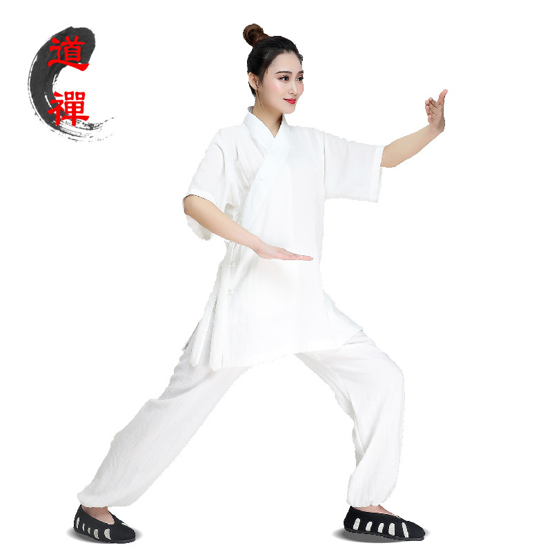 速发武当太极服中练服2024新款亚麻夏天道功服男禅服修道士服装