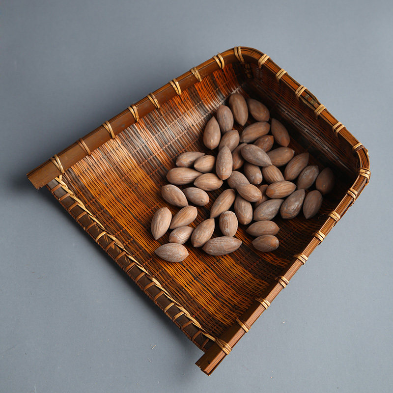 速发精品竹编碳化小簸箕复古 果盘瓜子盘仿古茶点盘 茶道点心盘茶