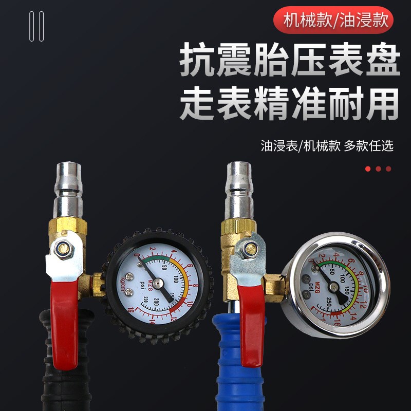 速发货车加气杆带表快速充气杆加长充气嘴快速充气工具双头打气咀