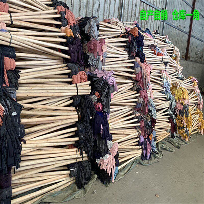 速发家用老式棉拖把 棉布木头柄拖把 家用布条拖把 吸水拖把包邮