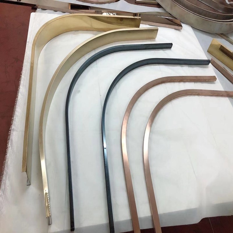 不锈钢弧形包边 圆弧天花吊顶异型线条方形U型槽角 钛金压条 定制