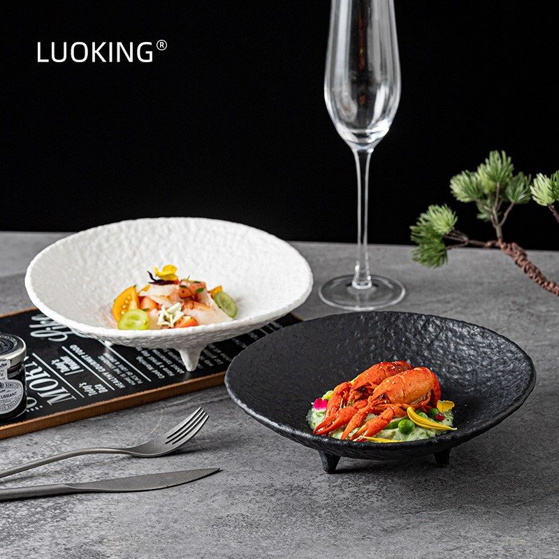 精选侘寂风茶点盘高脚点心盘陶瓷小吃碗创意西餐盘果盘装菜碗酒店,餐饮具,盘,淘宝优惠券,粉丝福利购,淘宝优惠卷