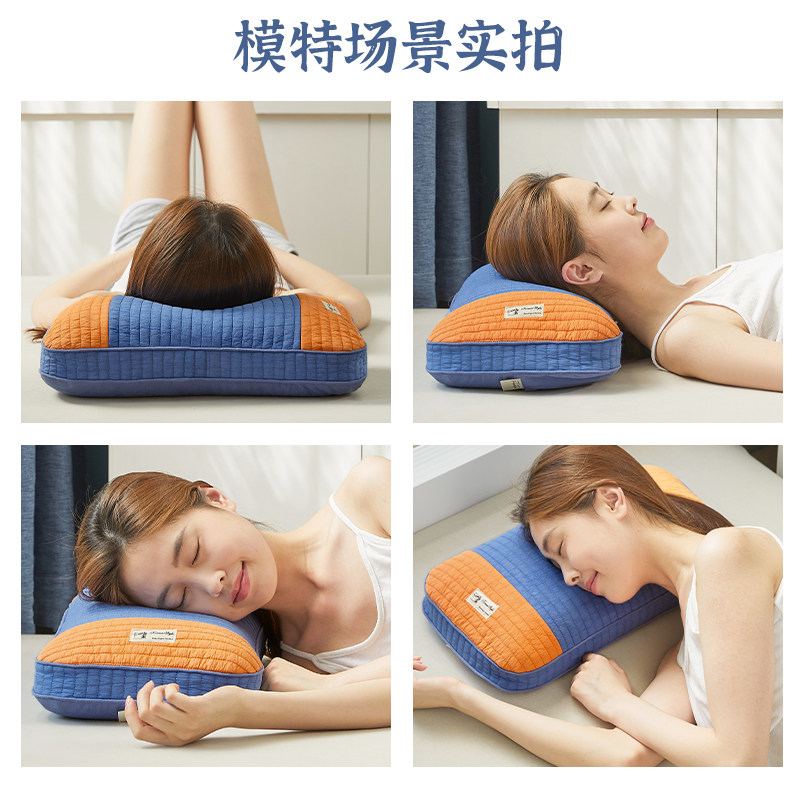 艾洛琳荞麦皮枕头护颈椎助睡眠低枕芯带枕套颈椎枕单人专用颈枕男