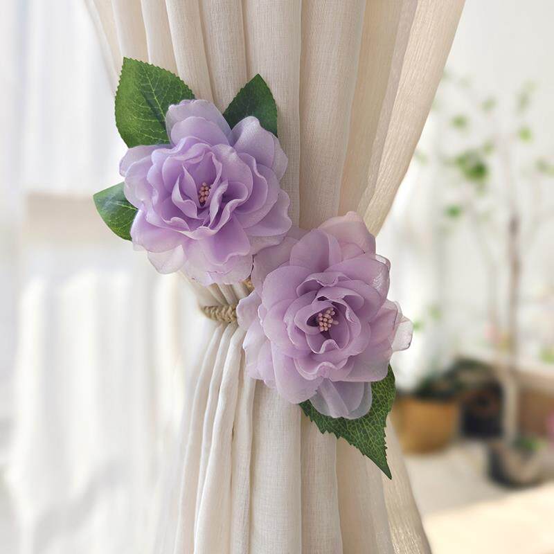 富贵牡丹窗帘绑带树枝花麻绳软铝丝可造型弯曲窗帘扣纱帘捆带花艺