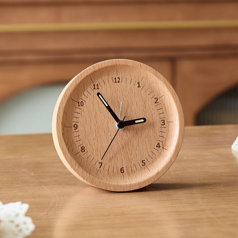 精选简约桌面实木夜光闹钟静音座钟办公家用台式摆件原木床头小时,家居饰品,台钟/闹钟,淘宝优惠券,粉丝福利购,淘宝优惠卷