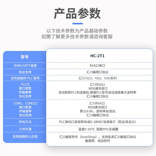 适用汇川plc通讯口扩展模块HIU/H2U/H3U系列422编程扩展HC-2T1