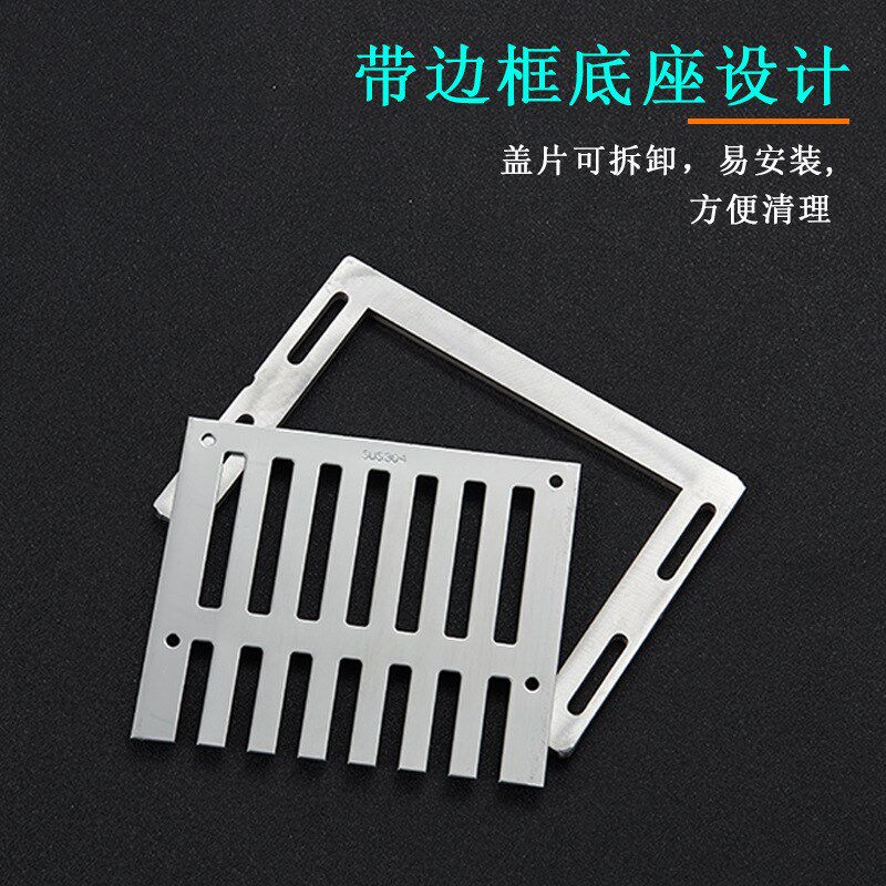 侧排地漏过滤网墙面排水防鼠网格不锈钢带边框可拆卸墙排篦子盖子