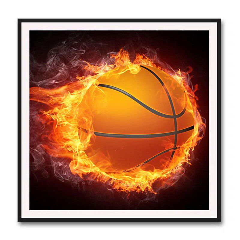 钻石画满钻新款2021男孩卧室儿童房5d篮球点钻十字绣小幅简单手工