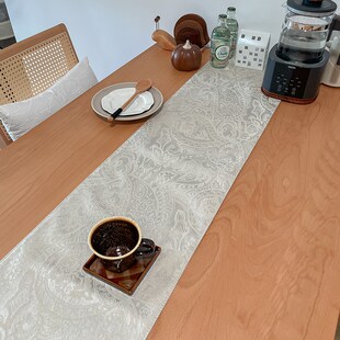 精选【古尔尼亚】法式桌旗高级复古氛围感色织立体提花防水茶台几