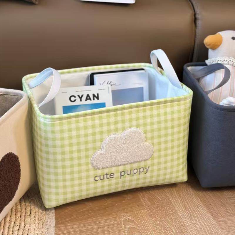 可爱卡通收纳筐家用衣柜衣物整理箱加厚布艺收纳盒车载宿舍收纳箱