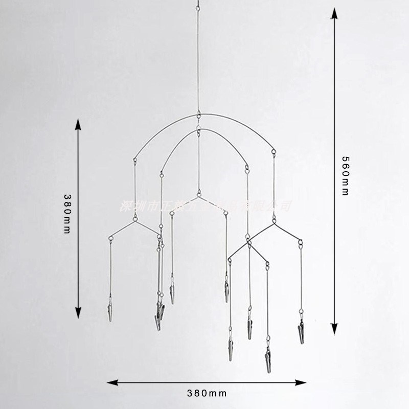 当代美术馆可悬挂展示明信片照片夹风铃式相片夹悬挂旋转展示架