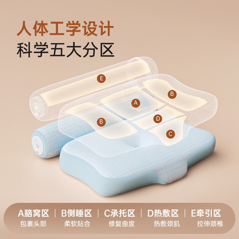凯伦诗睡饱枕护颈椎深睡眠枕头家用牵引按摩记忆棉枕侧睡无压枕芯