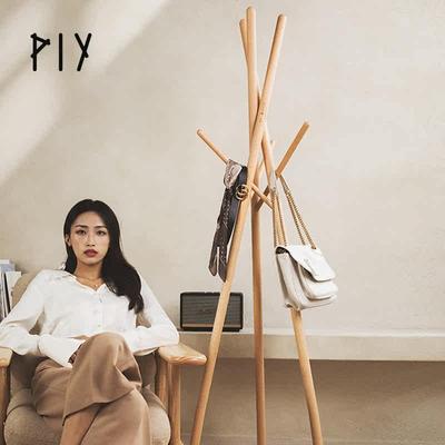 实木衣帽架落地卧室可移动家用立式挂衣架子置物架家俱2025新款