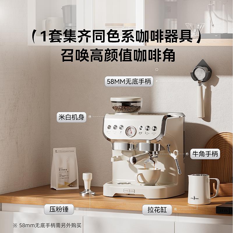雪特朗AC-517E咖啡机意式全半自动家用小型研磨一体