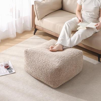 羊羔绒坐墩北欧家用客厅沙发脚踏垫卧室床边凳子坐垫软包凳子坐墩