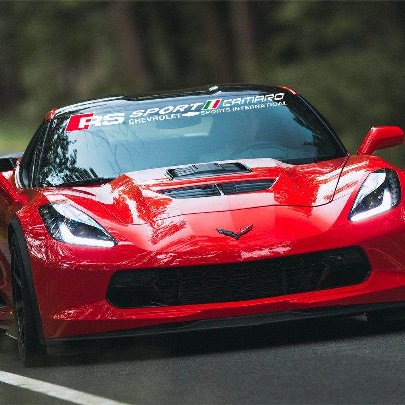 雪佛兰科迈罗科尔维特前档玻璃遮阳贴纸camaro跑车改装车门拉花