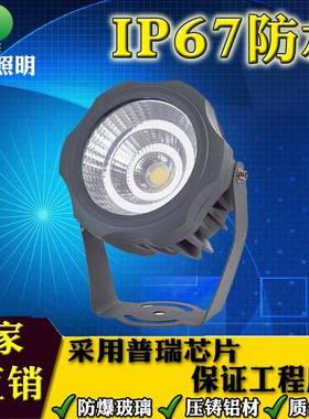 10W20W30WLED投光灯梅花形圆形广告灯COB地插照树灯插地灯照墙灯