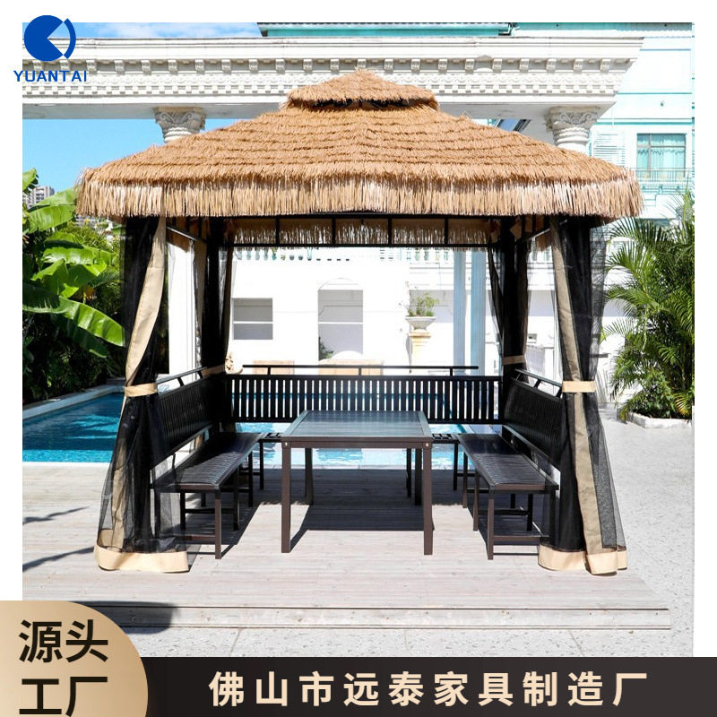 户外景区农家乐茅草凉亭