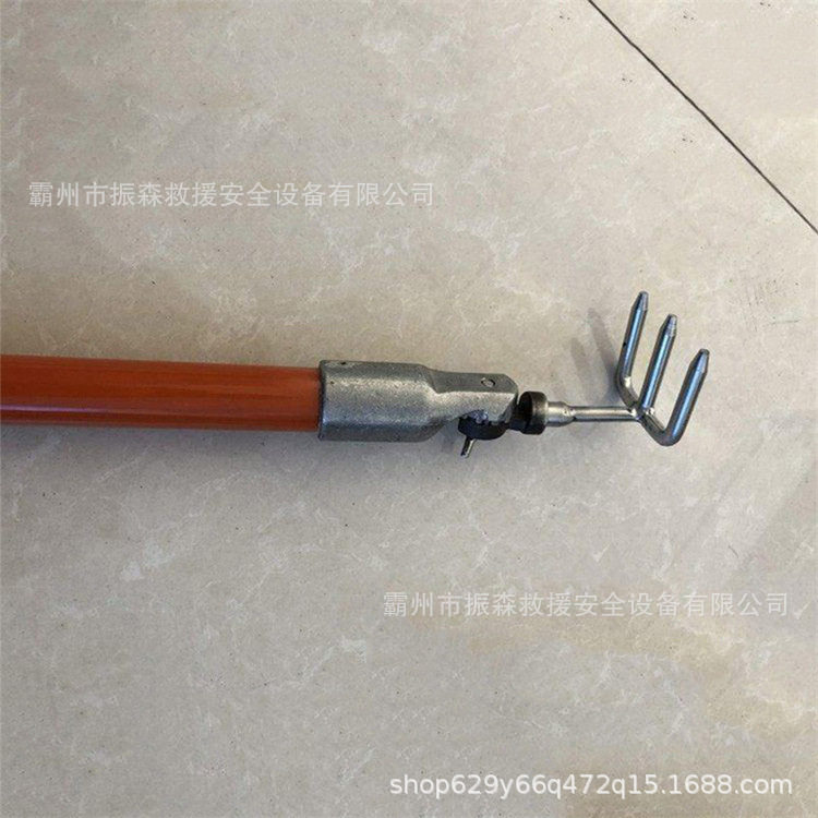 电力施工玻璃钢绝缘三齿耙2.5M环氧树脂操作杆钩耙绝缘杂物耙